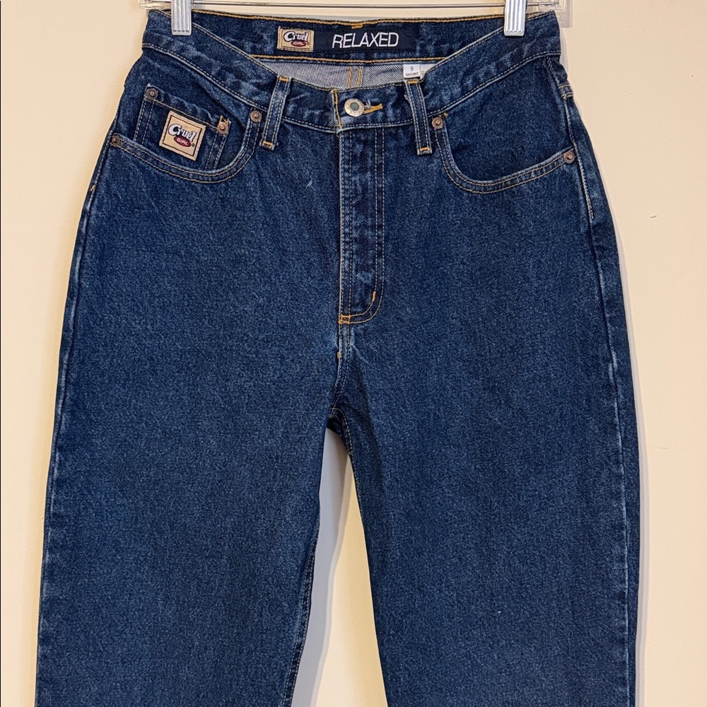Cruel Girl Dark Blue RELAXED Straight Leg Jeans